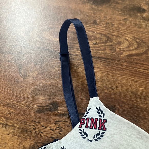 PINK Victoria's Secret Heather Gray and Navy Bra 32A - Picture 3 of 8